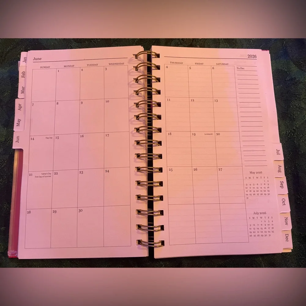 🐅Hardcover 2026 Organizational Planner, Monthly and Weekly, Leopard Jungle theme